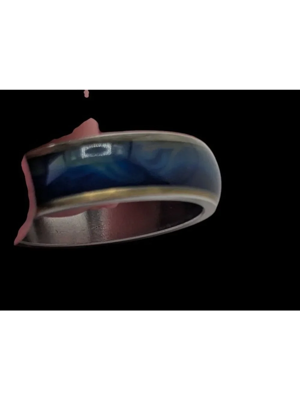 90s Y2K Retro Vintage Color Changing Mood Ring Blue Green Swirl Band